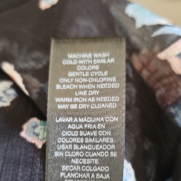 WHBM Floral Black Sheer Women's Top - Picture 7 of 7